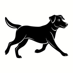 Black Lab Dog Silhouette in Motion