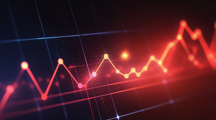 Naklejka premium The energy consumption graph showed a steady decline after using solar power.