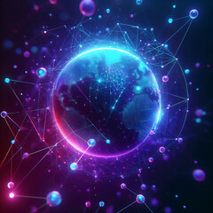 Fototapeta premium 3D Data Node Abstract