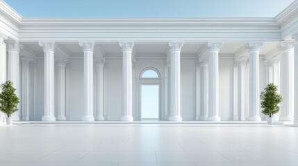 Obraz premium Elegant Minimalist Interior with Classic Columns and Bright Open Space