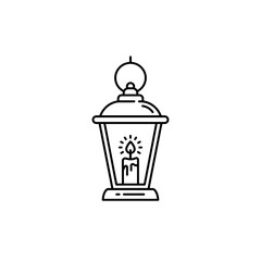 Decorative lantern with candle illustration
