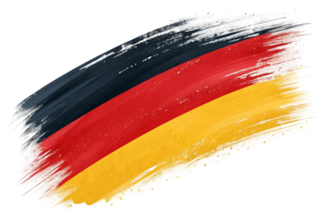 Grunge German flag, a national symbol of Europe, shows patriotism with its black, yellow, and red design on a banner