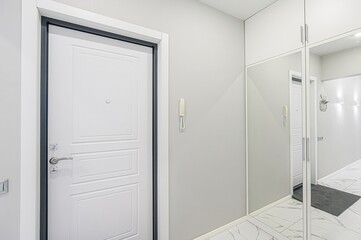 standard room interior apartment. room doors, renovation corridor lobby entrance hall