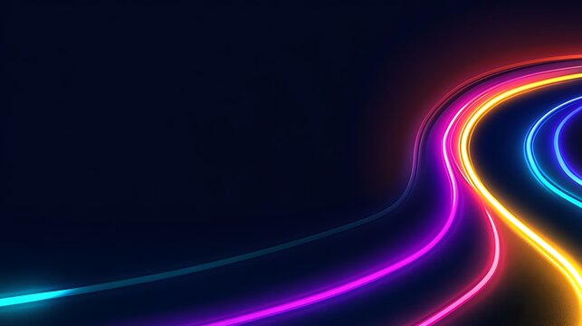 Abstract neon light trails (4) - Powered by Adobe