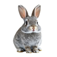 Fototapeta premium Cute rabbit sitting in green grass nature scene view isolated on transparent background