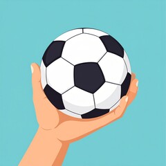 Fototapeta premium hand holding soccer ball
