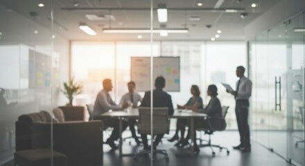 Blurred view of business meeting