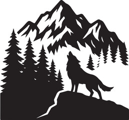 Mountain, Tree And Brids silhouette Vector | Minimalist & Trendy Mountain, Tree And Brids Silhouette Design | Unique & Stylish Mountain, Tree And Brids Artwork for Vector design