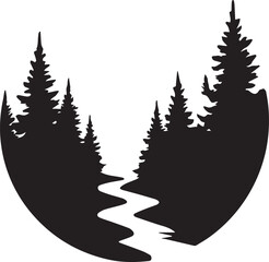 Fototapeta premium tree silhouette Vector | Minimalist & Trendy tree Silhouette Design | Unique & Stylish tree Artwork for Vector design