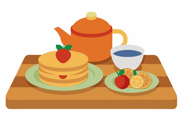 breakfast with coffee and cake