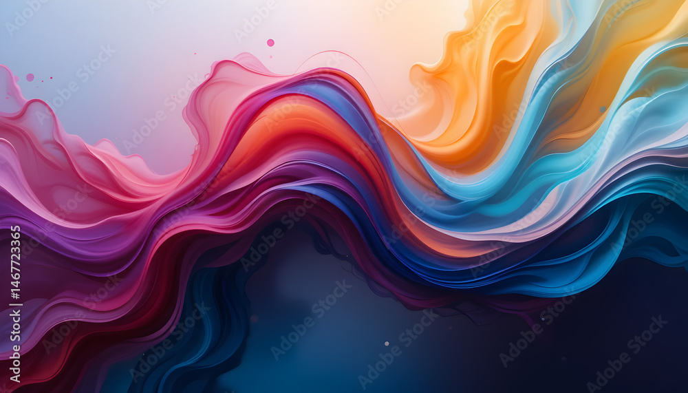 Wall mural generated ai abstract fluid art background with colorful gradients and modern design