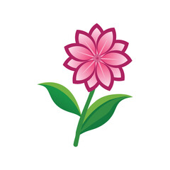 Pink Flower with Leaves (angled