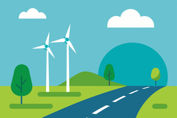 wind turbines in the countryside