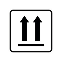 this side up icon vector illustration with two arrows, packaging orientation label for fragile shipments