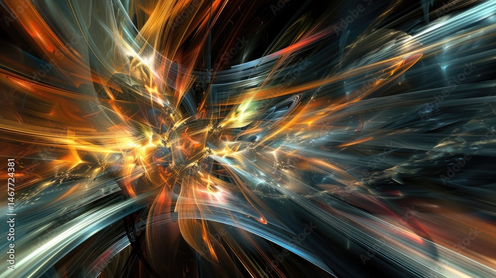Poster this abstract background features swirling chaotic patterns of bright colors and dynamic light, crea