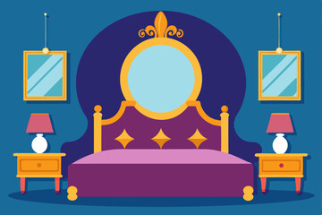 living room with a bed