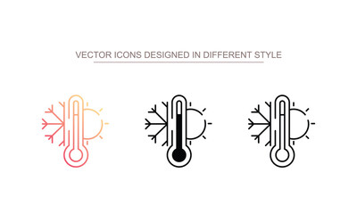 Heat and Cool icon design with white background stock illustration