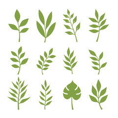 Set of leaves silhouettes