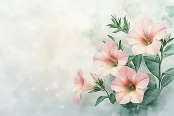 Delicate pink flowers in soft pastel colors.