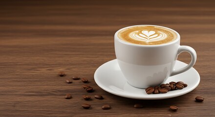 Fototapeta premium Photorealistic Shot of a Delicious Hot Coffee Moment