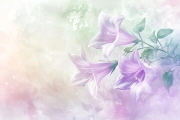 Obraz premium Delicate pastel flowers in a soft, ethereal background.