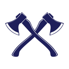 Crossed axes silhouette vector isolated
