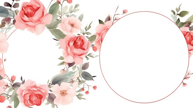 Watercolor Invitation Design: Elegant Pink & Red Floral Card for Events