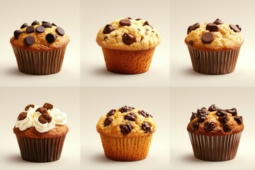 Delicious chocolate chip muffins
