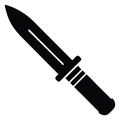 Isolated of a solid black dagger features a detailed hilt