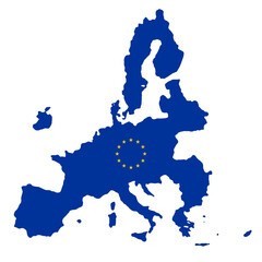 smooth simplified isolated map outline silhouette of the European Union, EU © wetzkaz