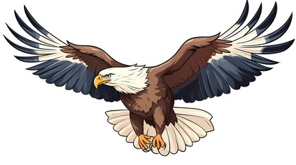 Fototapeta premium Professional Vector Cartoon Illustration of an Eagle in Casual Flight