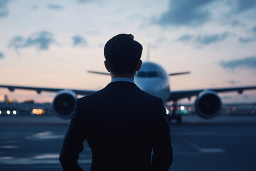 businessman in the back of an airplane.
