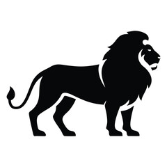 Fototapeta premium Majestic lion silhouette standing powerfully conveys strength and classic elegance