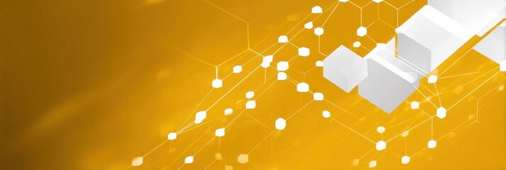 Abstract White and Yellow Geometric Design With Cable Icon Showcasing Modern Technology Concepts in a Creative Manner Generative AI