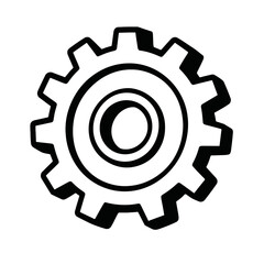 Cog Icon Outline: Industrial & Mechanical Symbol