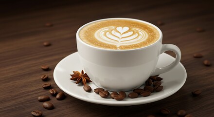 Fototapeta premium Fresh Coffee Poured from French Press into Ceramic Cup