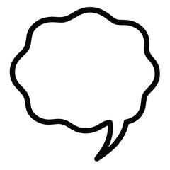 Black Outline Thought Bubble. Graphic Element Vector Icon Representing Thinking, Idea, or Imagination.