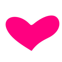 Pink heart shape sticker isolated on transparent background. Love symbol emblem vector