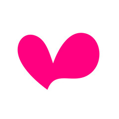 Pink heart shape sticker isolated on transparent background. Love symbol emblem vector