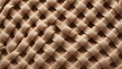 Fototapeta premium An artistic macro shot showcasing a textured beige woven pattern on a warm, neutral background.