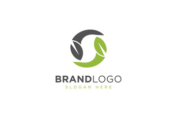 simple letter s leaf logo icon vector design template concept