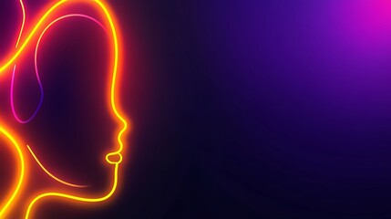 Neon profile silhouette