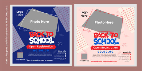 Back to school admission social media template