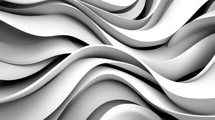 Abstract Curved White Waves Creating Fluid Motion and Depth Texture
