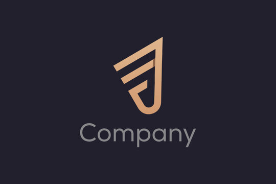 letter fj logo icon vector design template concept