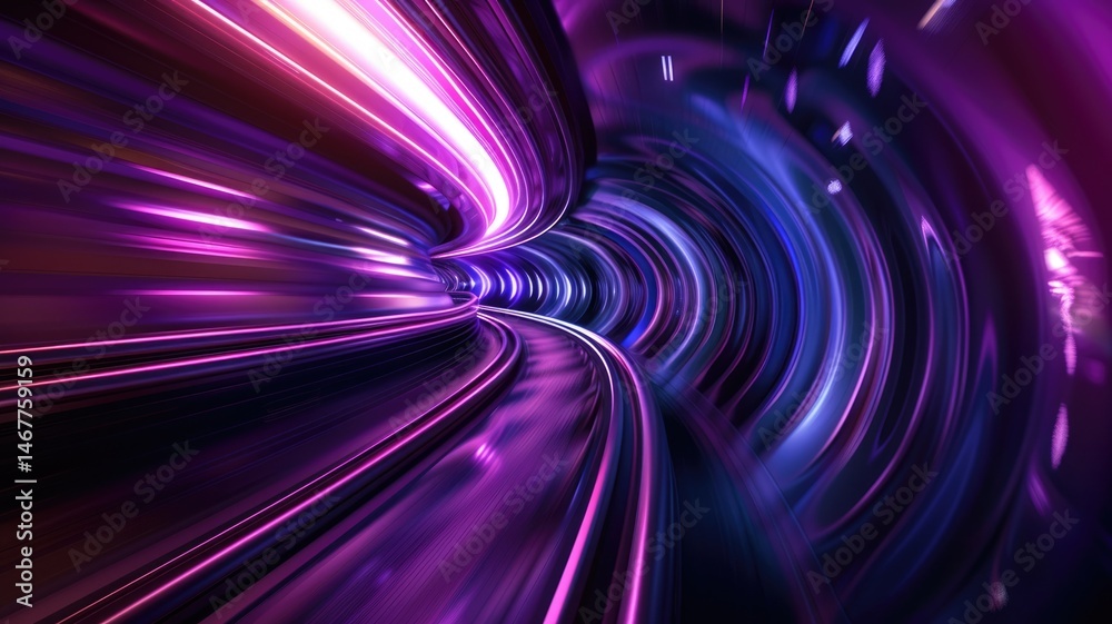 Poster abstract picture of neon light particle with digital technology style design connecting become dynam