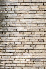 Aged brick wall with varied tones and textures