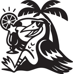 vector illustration of a tropical island