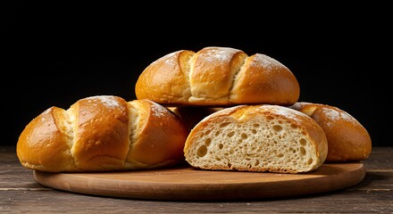 Fototapeta premium Delicious Rustic Bread with Crisp, Golden-Brown Crust