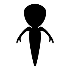 A Simple Black Silhouette of an Alien or Stylized Humanoid Figure